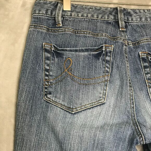 Ann Taylor LOFT Jeans Womens 8 Medium Blue Straight Leg Cotton Stretch Mid Rise - Picture 5 of 11
